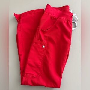 Figs Women's Kade Red Cargo Scrub Pants